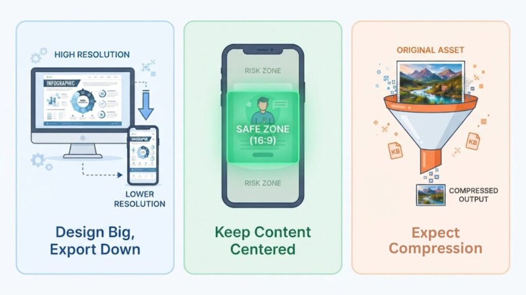 Three rules for social media image sizes design big center content expect compression