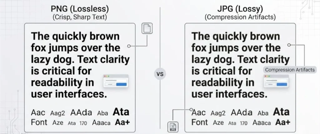 PNG vs JPG Text Clearance Comparison